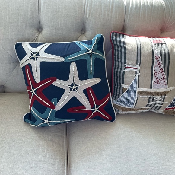 Set of 2 Pier One Nautical Pillows both included - Picture 14 of 16
